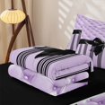 thumbnail image 5 of Manfei Cute Black Bowtie Zipper Queen Comforter Set with Fitted Sheet and 2 Pillowcases,Geometric Lines Art Zipper Bedding Set,Black Reversible,4pcs, 5 of 7