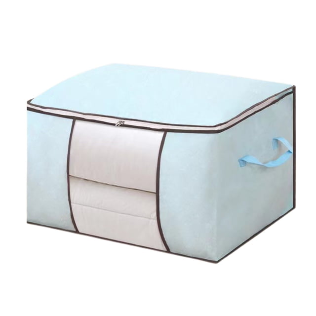 Heavy Duty Storage With Reinforced Handles Extra Large Storage Bags For Clothes Tote Bag Double Zipper For Space Saving Travel,Light blue