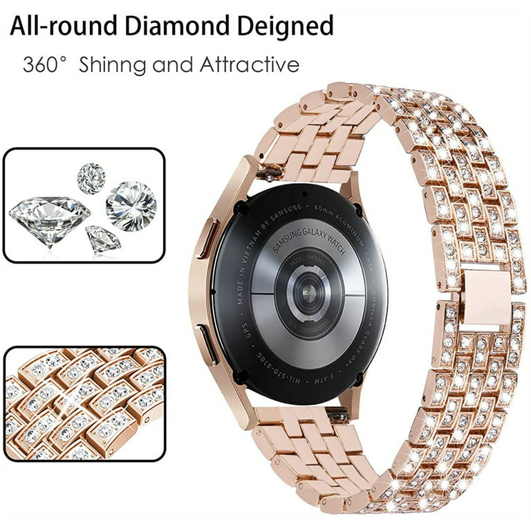 YuiYuKa 20mm 22mm Diamond Metal Band for Samsung Galaxy Watch 5/5