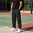 thumbnail image 2 of LIaqionyy Joggers Pants for Mens Elastic Waist Lightweight Hiking Pants Streetwear Workout Trousers with Pockets, 2 of 8