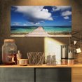thumbnail image 1 of Long Jetée dans l'Océan des Maldives - Impression sur Toile, 1 of 3