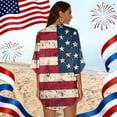 thumbnail image 6 of JULMCOMO 4th of July Lightweight Cardigans for Women Stars Stripes Half Sleeve Independence Day Kimono Cover Ups Summer Tops Red 2XL, 6 of 6