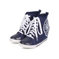 thumbnail image 5 of Nature Breeze EE92 Women Fabric Cap Toe Lace Up Zip Wedge Sneaker, 5 of 5