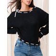 thumbnail image 5 of Lnzyyephy Women's Spring Autumn Knit Sweater Long Sleeve Drawstring Loose Pullover Knitwear, 5 of 9