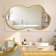 thumbnail image 5 of Antok 36"x20" Irregular Wall Mirror, Asymmetrical Metal Frame Bathroom Vanity Mirror, Gold, 5 of 7