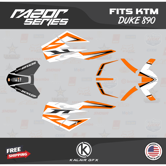 Kalair GFX Graphics Kit for Ktm DUKE 890 (2018-2023) Razor Series