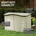 thumbnail image 5 of Open Box Rubbermaid Horizontal Storage Shed, Olive & Sandstone 58.5"L x 35.8"W x 11.8"H 49.7lbs, 5 of 5