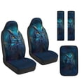 thumbnail image 7 of Xoenoiee Owl Print 5 Pieces Leather Car Interior Accessories, Includes Auto Seat Covers, Seat Belt Pads, Center Console Pad Fit for Most Cars, Vehicles, SUVs, 7 of 7