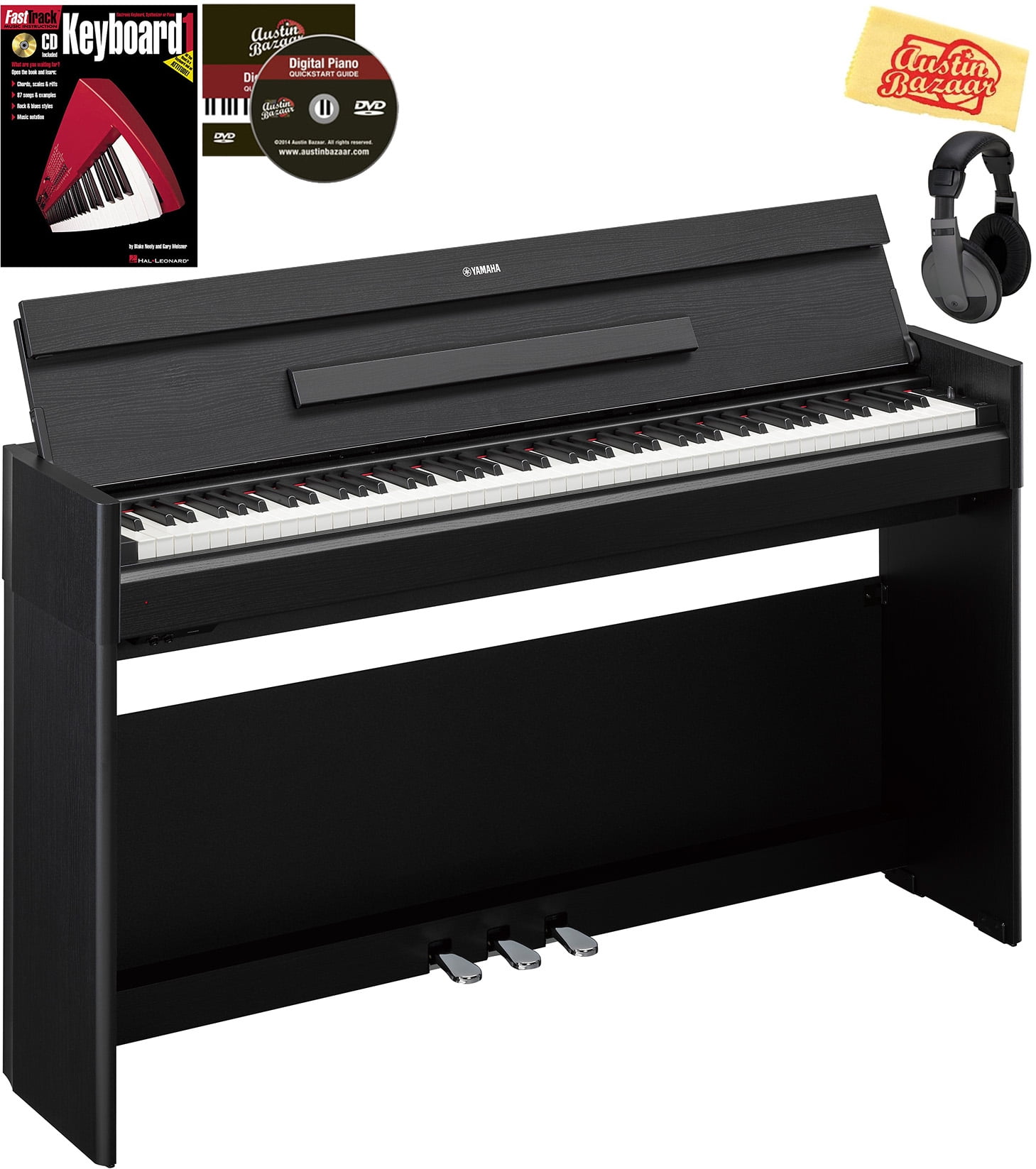 Yamaha Arius Ydp S54 Weighted Action Console Digital Piano Black Walnut W Headphones Walmart Com Walmart Com