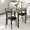 Black, variant on HOSSLLY Small Dining Table Set for 2, 3 Piece Kitchen Bar Dinette Square, with PU Padded Chairs, Black