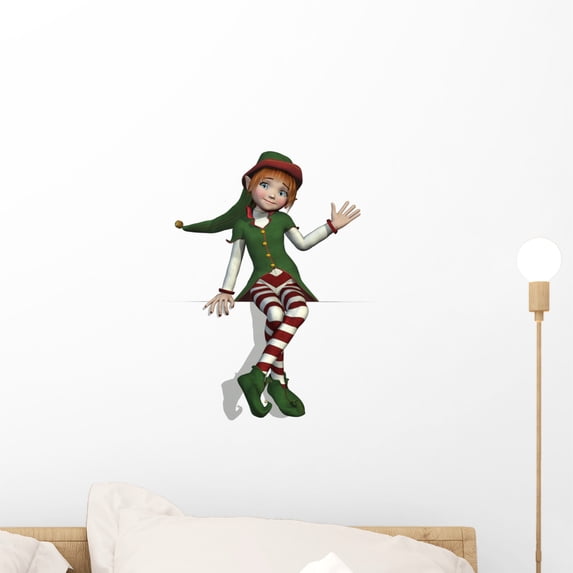 3D Render Cute Christmas Wall Decal Sticker, Wallmonkeys Peel & Stick Vinyl Graphic (18 in H x 12 in W