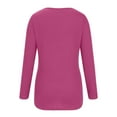 thumbnail image 4 of Birdeem Womens Fashion Casual Solid Color V-Neck Long Sleeve Button Top, 4 of 12