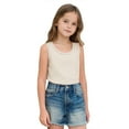 thumbnail image 7 of Tank Tops for Girls Solid Color Crewneck Sleeveless Casual Loose Summer Trendy Tank Tops,Beige,3 Years, 7 of 7