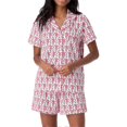 thumbnail image 1 of Conjunto de pijama de 2 piezas para mujer, con botones y pantalones cortos de mono, pijama estilo preppy Y2K, 1 of 4