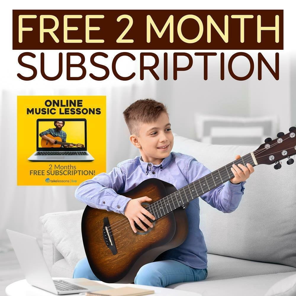 Pyle Acoustic Guitar Kit 1/2 Junior Size Steel String Instrument for Beginner Kids Adults 34” Brown