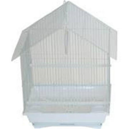 11 x 9 x 16 in. House Top Style Small Parakeet Cage, White