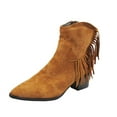 thumbnail image 1 of NECHOLOGY Botas Mujer Adulto Femenino Zapatos Botines para mujer Botas con borlas Retro de tacón y grueso con cremallera, zapatos transpirables para mujer, botas de para mujer (Brown, 7), 1 of 7