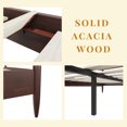 thumbnail image 3 of Queen Platform Bed with Solid Acacia Headboard, 12 Strong Wood Slat Support, No Box Spring Needed, Caramel, 3 of 8