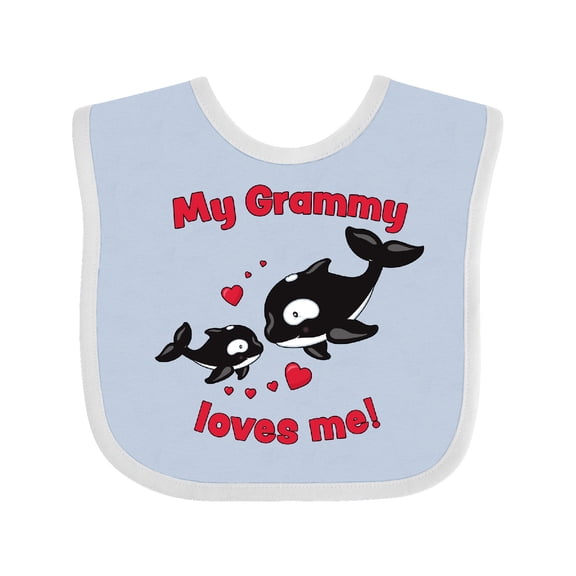 Inktastic My Grammy Loves Me Orca Family Boys or Girls Baby Bib