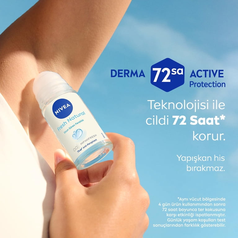 Nivea Fresh Natural Roll-On Deodorant Pack of 3 x 50 ml - Walmart.com