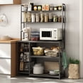 thumbnail image 6 of Chnnmbrn Bakers Rack Kitchen Steel Standard Baker's Rack with Microwave Compatibility,Gray, 6 of 8