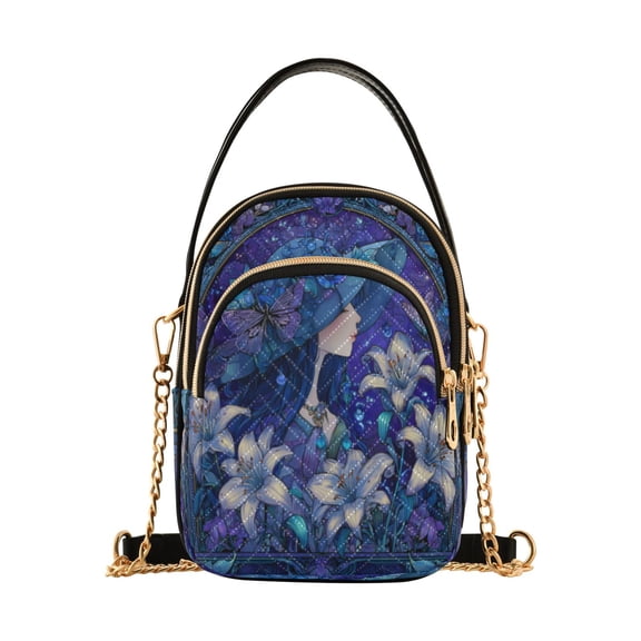Leather Handbag Crossbody Bag Violet Princess
