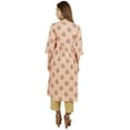 thumbnail image 4 of Moomaya A-Line Kurti Rayon 3/4 Sleeve Printed Rayon Tunic Dress Ethnic Kurta For Women, 4 of 7