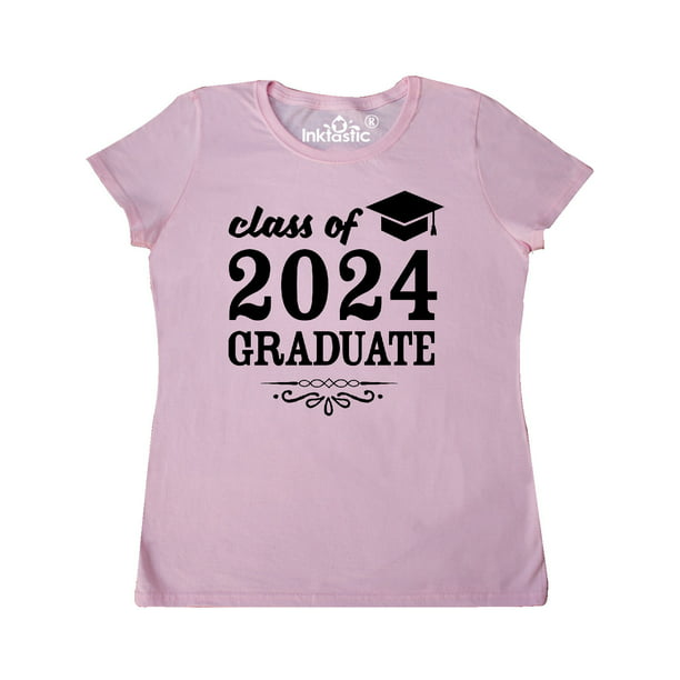 INKtastic - Class of 2024 Graduate with Graduation Cap Women's T-Shirt ...