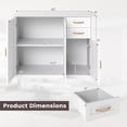 thumbnail image 3 of Costway Buffet Bahut de 40 Pouces Armoire Moderne de Rangement pour Cuisine avec 2 Tiroirs Blanc, 3 of 10