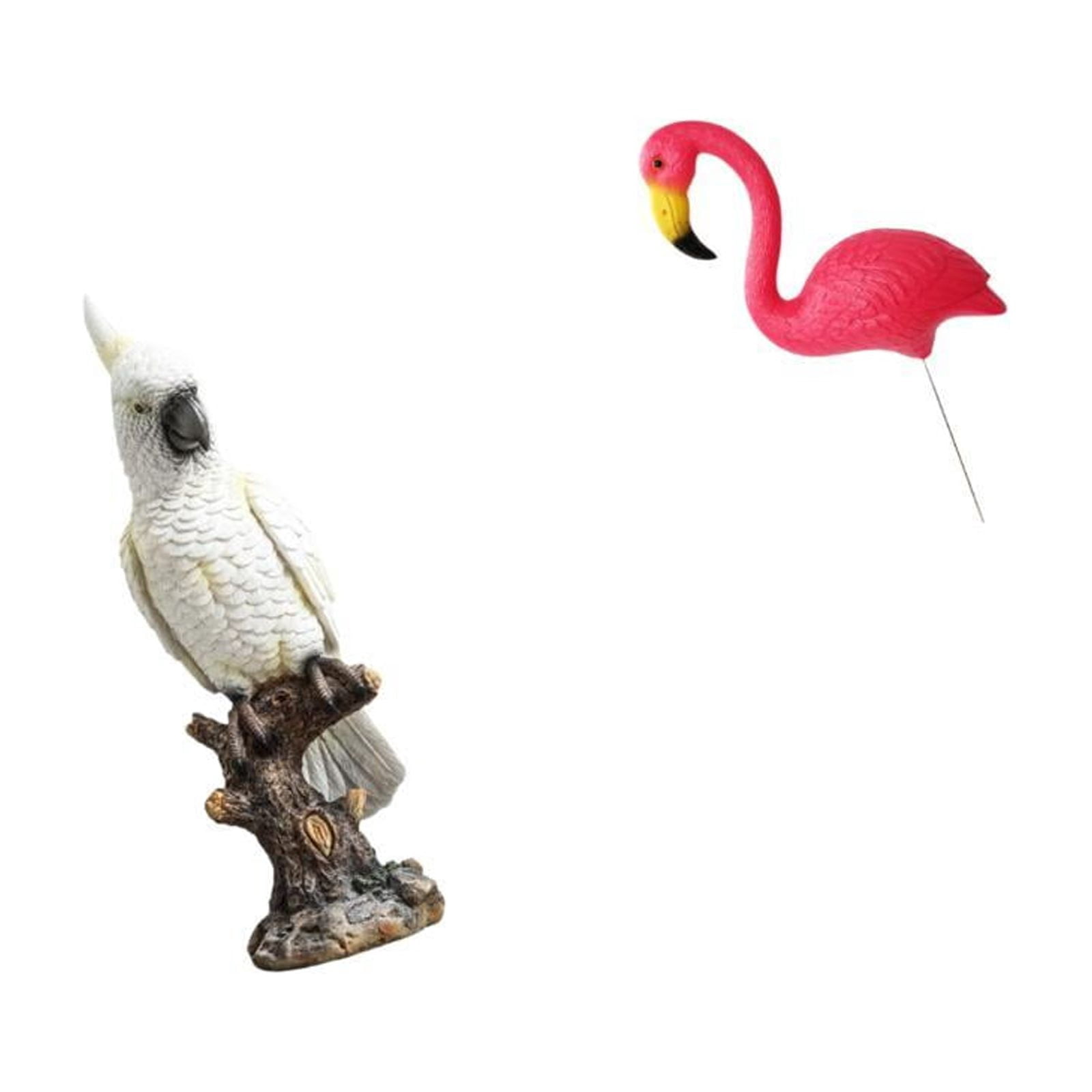 CarpNettore Parrot Bird Statue Animal Sculpture Resin Indoor Decorative Figurine Desktop Ornament for Desk Table Centerpiece Fireplace Cabinet Yard Art Ornament Backyard Fairy Garden