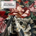 thumbnail image 3 of Black Boho Floral Shower Curtain, Unique Colorful Bohemian Mandala Beautiful Dark Flower Leaves Bathroom Curtain, Mid Century Spring Bright Blossom Modern Aesthetic Accessories 72Wx84H Inch, 3 of 6