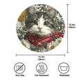 thumbnail image 5 of WOBOGO Daisy Kitten Round Placemats Set of 4 Heat Resistant Washable Kitchen Table Decorations 15.4in, 5 of 7