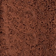 54'' Wide Faux Leather Fabric Tooled Floral Copper by The Yard (Fake Leather Upholstery )