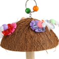 thumbnail image 2 of Parrot Coconut Shell Swing Stand Multifunctional Safe Bite Resistant Coconut Shell Chew Toys for Birds, 2 of 2