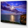 thumbnail image 2 of Moon Reflecting in Blue Sea - Modern Seascape Canvas Artwork, 2 of 3