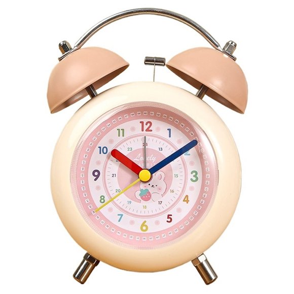 Reloj despertador de doble campana for personas que duermen mucho, reloj con pilas y retroiluminación