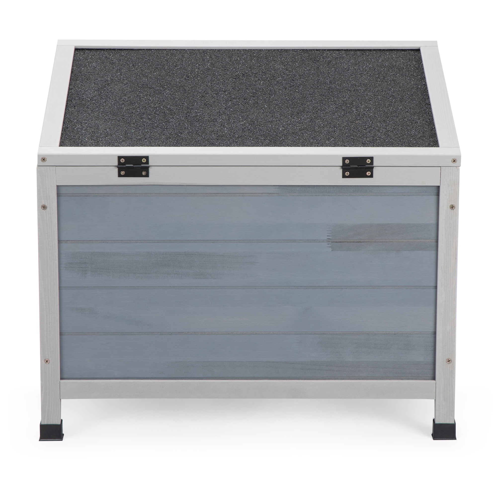 Noaman Outdoor Wooden Rabbit Hutch with Lockable Door, 23.62x18.62x19.5in Weatherproof Pet House for Small Animals, Gray