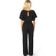 thumbnail image 5 of Sonducket Mono de manga larga con cuello para mujer, mono de cintura alta de Color sólido con cinturón, ropa de moda elegante conjuntos de ropa Negro SG Sonducket AP010360-16, 5 of 6