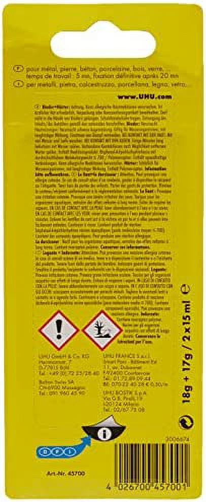 UHU Plus Quick Secure 45700 2-Component Epoxy Resin Glue 2 x 15ml