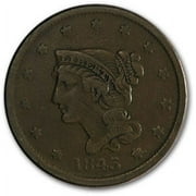 1843 Large Cent Petite Head, Sm Letters VF