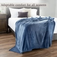 thumbnail image 3 of Flannel Fleece Throw Blanket- For Couch, Home Décor, Sofa & Chair- Oversized 60 x 70 - Lightweight, Soft & Plush Microfiber in Infinity Blue by LHC, 3 of 7