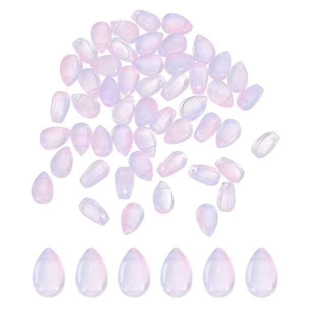 Uxcell 60 Pcs cuentas de vidrio en forma de lágrima, 6x9mm, para hacer joyas, azul pálido rosa