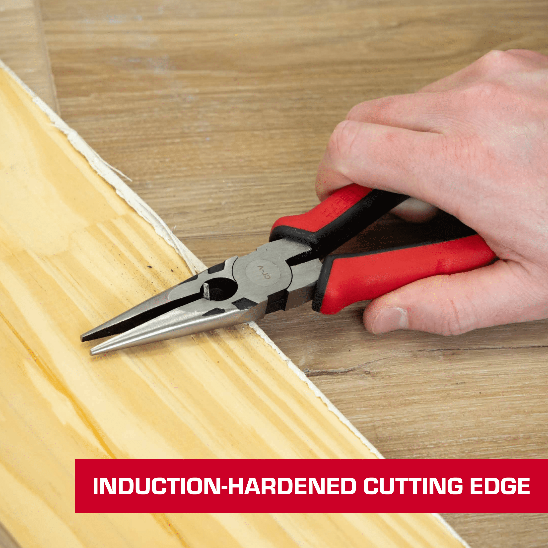 Hyper Tough 8-inch Long-Nose Pliers with Dual Material Comfort Grips