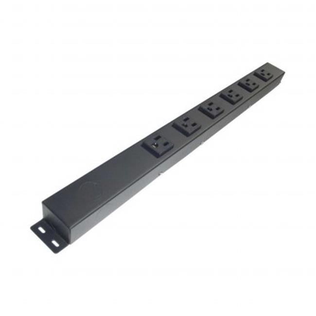edustry EPSH02006NV1 6 Outlet Hardwired Power Strip, Black 20 in