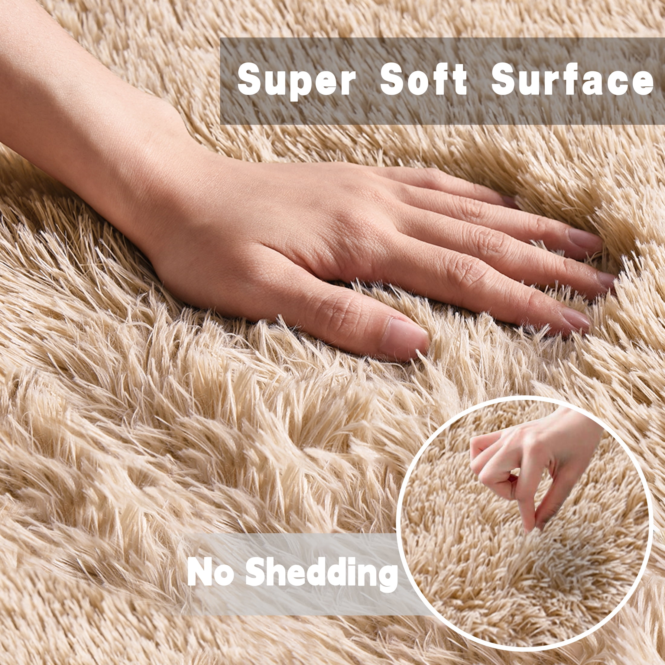 Socofuz 5x7ft Fluffy Rug for Living Room, Non-Slip Carpet Suitable for Bedroom Nursery Kids Girls Room Home Decoration