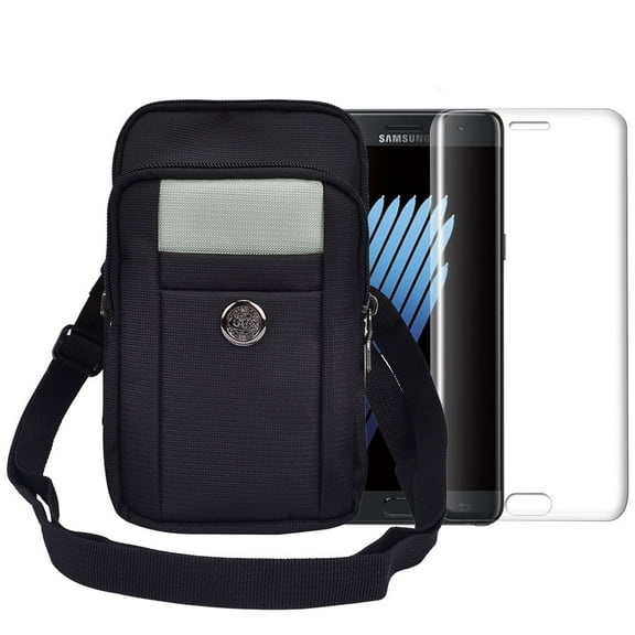 SumacLife, Tactical EDC Travel Pouch with Tempered Glass Screen Protector for Samsung Galaxy S9 Plus, Gray