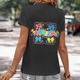 thumbnail image 5 of WEIWEN Dressy Women Tops Crewneck Autism Awareness Teacher Blouses for Women Short Sleeve Shirts Casual Summer Tops (Black, XXL), 5 of 5