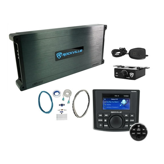 Rockville RGHR45 4 Zone Marine Receiver w/Bluetooth 6-Channel Amplifier Remotes