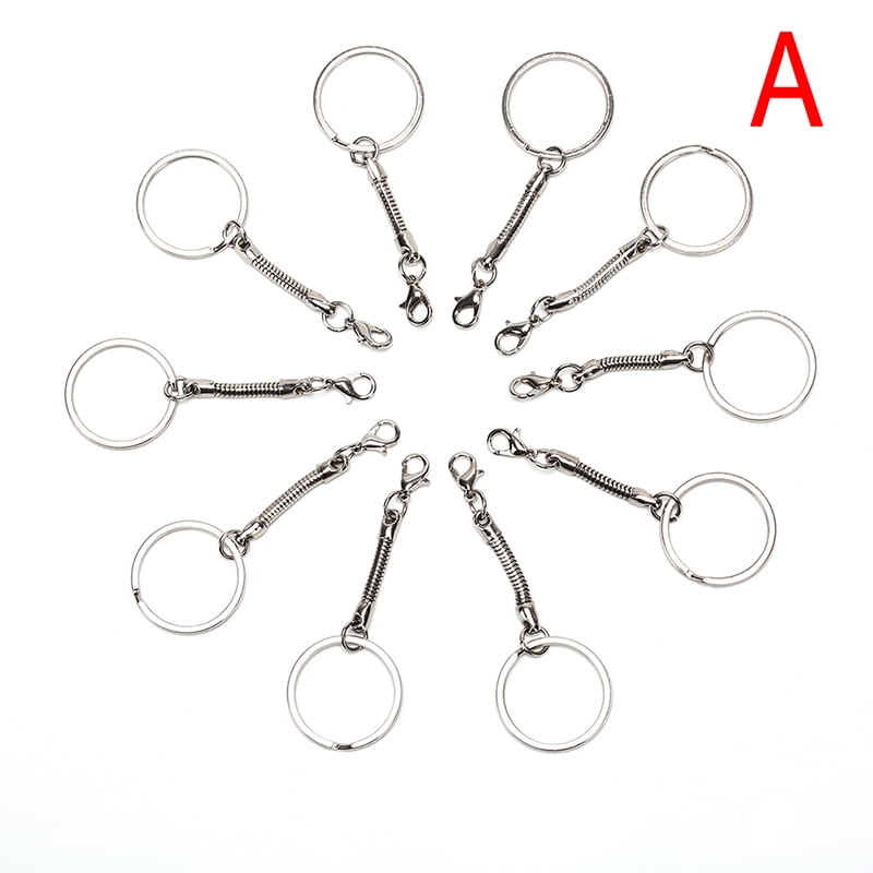 10X Snake Chain Key Rings Silver DIY Jewelry Findings Craft Jewelry Accessory BH 