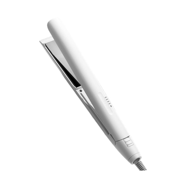 Plancha alisadora de pelo, rizador y pelo ligera para hombre, regalo ideal, calentamiento rápido, rizador profesional para hogar. Blanco